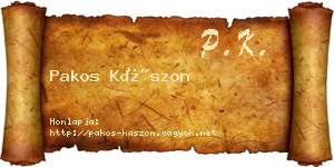 Pakos Kászon névjegykártya